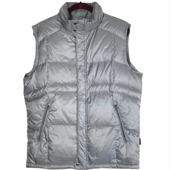 Tumi XXL Packable Down PackAWay Puffer Vest Mens Puffy Jacket Silver Grey - Picture 1 of 16